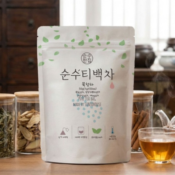 [순수티백]순수한집 쑥청차 티백 1팩 50개입/2팩 100개입