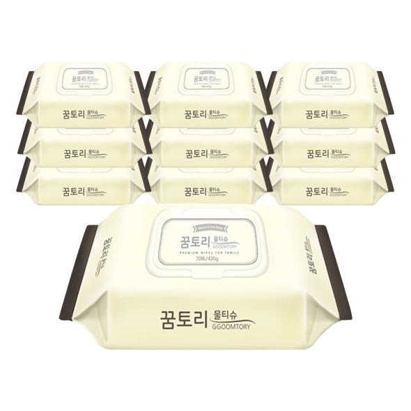 엠보싱물티슈 70매(10개입)