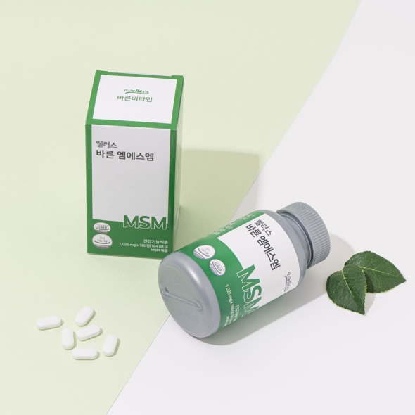 [특별할인] 웰러스 바른 엠에스엠 / MSM 식이유황 100% 관절연골영양제 No화학부형제 (1,026mg*180정)