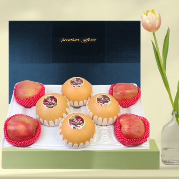 [名品] 알뜰한 혼합과선물세트 4kg내외(사과4+배4)