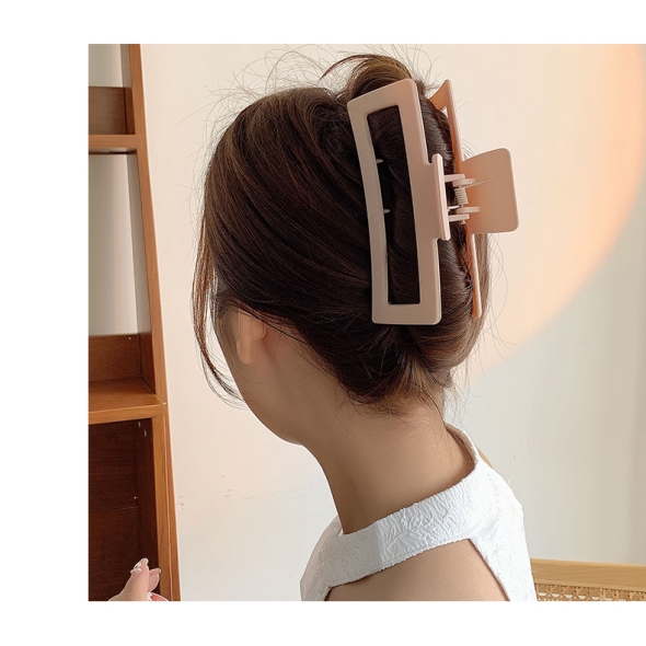 [신한카드 할인] 지알비 13cm 빅사이즈 무광 스퀘어 헤어 집게핀(코코아)