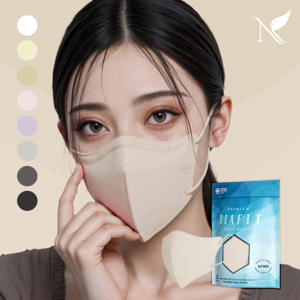 [다이아핏] 새부리형 KF80 마스크 25매입 파우치형  대/중/소/ 어린이 유아