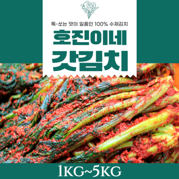 호진이네 알싸한 맛이 일품인 갓김치 100% 수제 1kg~5kg 돌산 갓김치