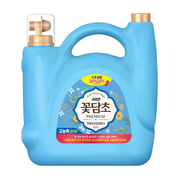 샤프란 꽃담초 섬유유연제 5.7리터 (연꽃, 유칼립투스향)