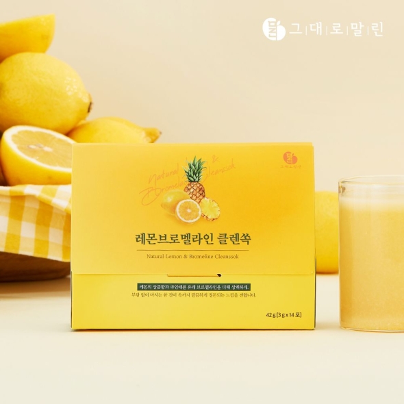 그대로말린 레몬 브로멜라인 클렌쏙 파인애플 효소 글루타치온 14포 1박스