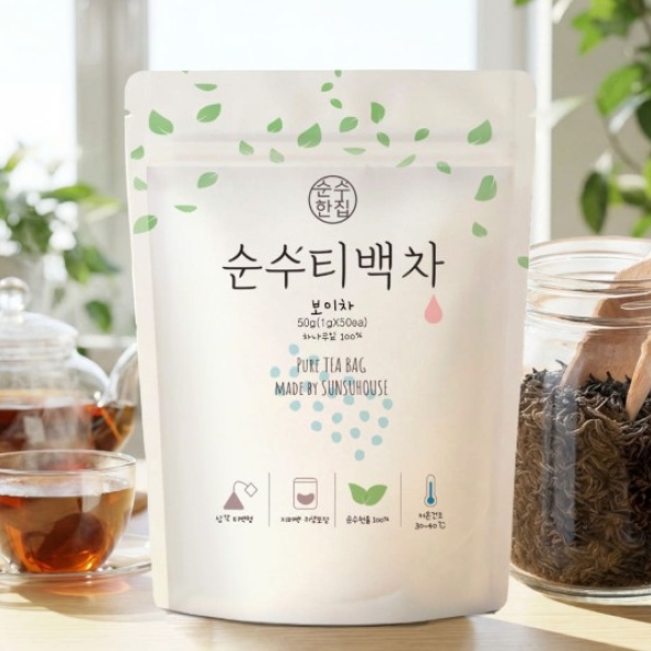 [순수티백]순수한집 보이차 티백 1팩 50개입/2팩 100개입