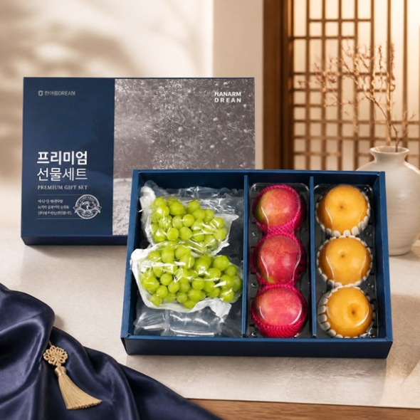 [농협] 한아름드린 프리미엄 과일3종혼합세트 4.5kg내외(사과3입,배3입,샤인2입)