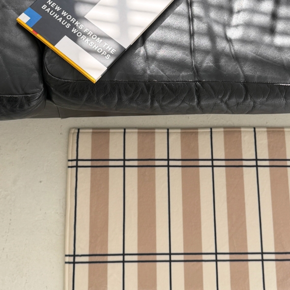 [Guy Laroche]  기라로쉬 체크 극세사 메모리폼 발매트 (월넛블루)