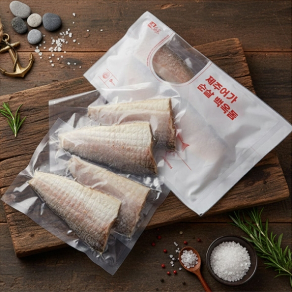 [제주특선] 순살 백옥돔(옥두어) 500g이상/400g이상/300g이상(팩당2쪽) 1팩/2팩/3팩