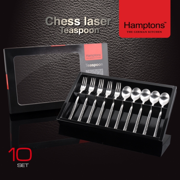 햄튼  체스 레이저 티스푼 세트 10P
