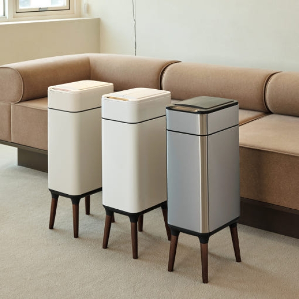 [톨튼] 스테인리스 오존살균 충격센서 자동센서 기저귀 쓰레기통 26L + 다리 (20L 종량제 가득 사용)