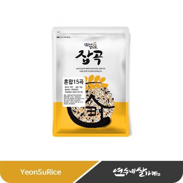 (25년산)  국산 혼합잡곡 15곡 1kg 혼합곡 햅쌀