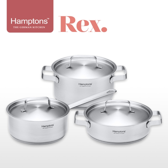 햄튼 REX 3중 바닥 인덕션 냄비 3종 세트-A (6P)(18S18P20C)