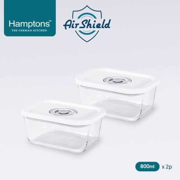 햄튼 에어실드 원터치 진공 밀폐용기세트(4P) -B (800ml * 2)