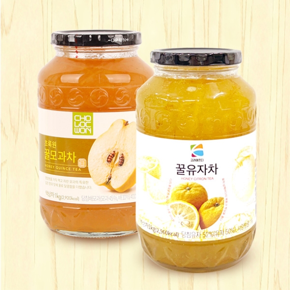 [자연을마시다] 꿀유자차1kg+꿀모과차1kg