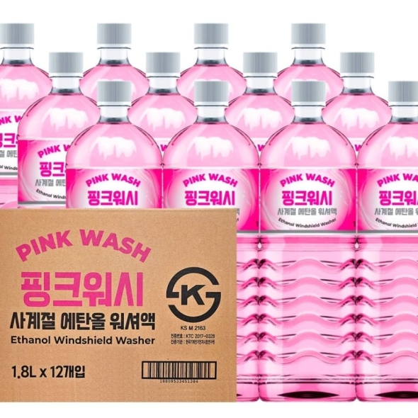 핑크워시 에탄올 워셔액 1.8L x 12개