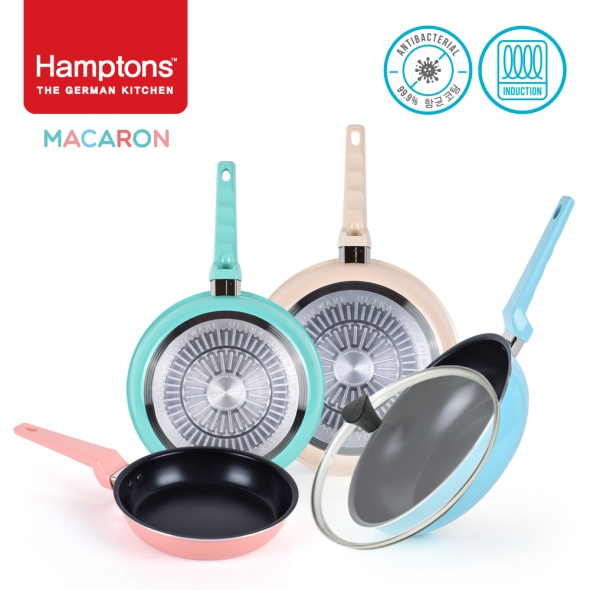 햄튼 항균 마카롱 인덕션 프라이팬 4종세트-B(5P)(22F26F28F28W28G)