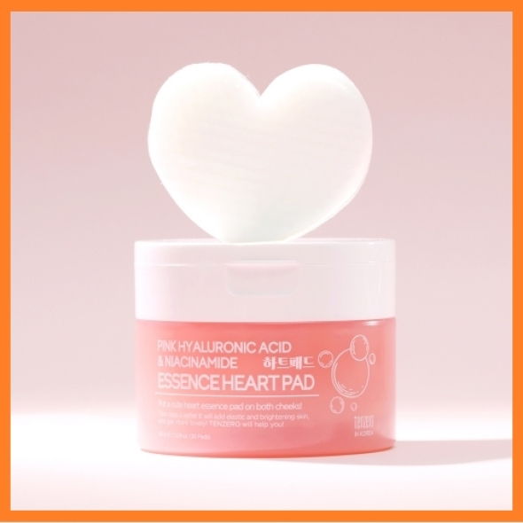 [텐제로] 핑크 히알루론산 나이아신아마이드 에센스 하트 패드 150g (50pads)