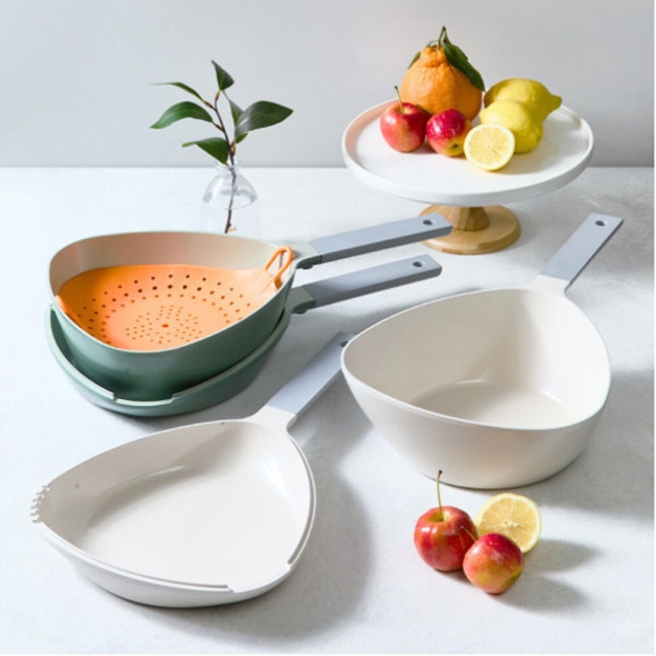 [온더온] 팬앤팟 국내생산 세라믹 냄비 후라이팬 3종세트 OTO-25021AOG/OTO-25021AOI(그린, 아이보리)