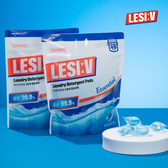 [레시브] 6in1 에센셜 프리미엄 세탁 캡슐 세제 45개입 (유통기한임박)