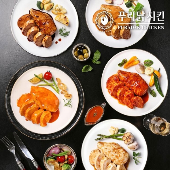 [푸라닭] 소스통 닭가슴살 100g 10팩 패키지(맛별 2팩씩) / 블랙알리오 2팩+매드갈릭 2팩+파불로 2팩+매콤악마 2팩+레드버팔로 2팩