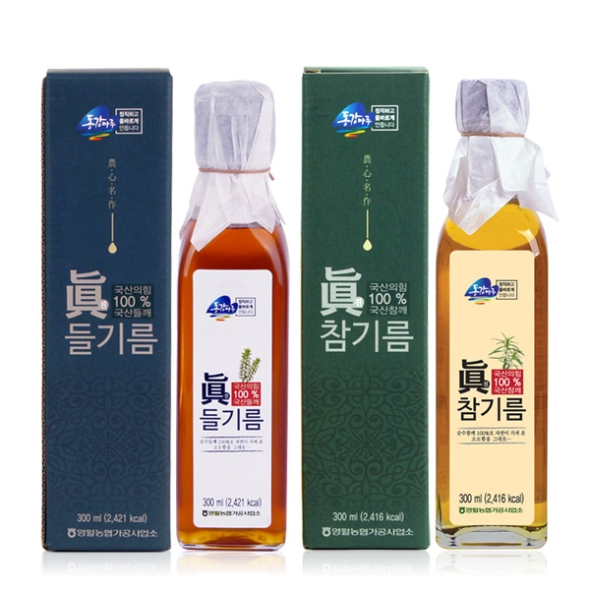 [영월농협] 동강마루 국내산 진들기름300ml+진참기름300ml