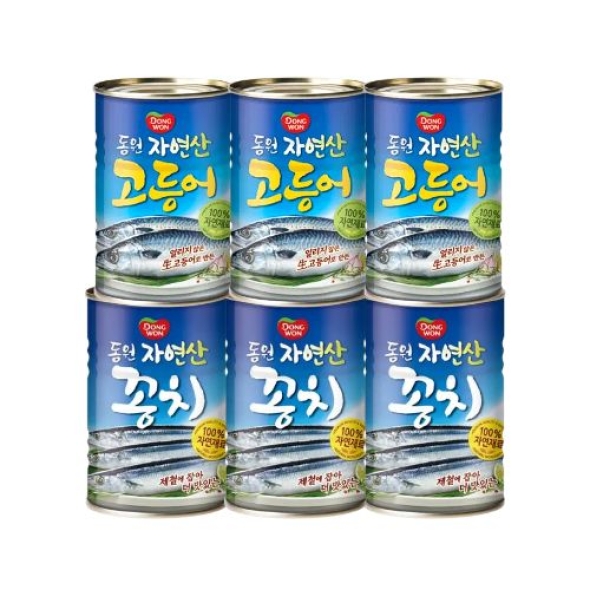 [동원] 고등어 300g 3캔 + 꽁치 300g 3캔 (003894219)