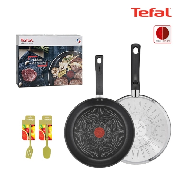 테팔 딜리셔스 IH 프라이팬 24cm + 28cm 실리콘 조리도구 2종 티타늄 코팅 스테인리스 스틸