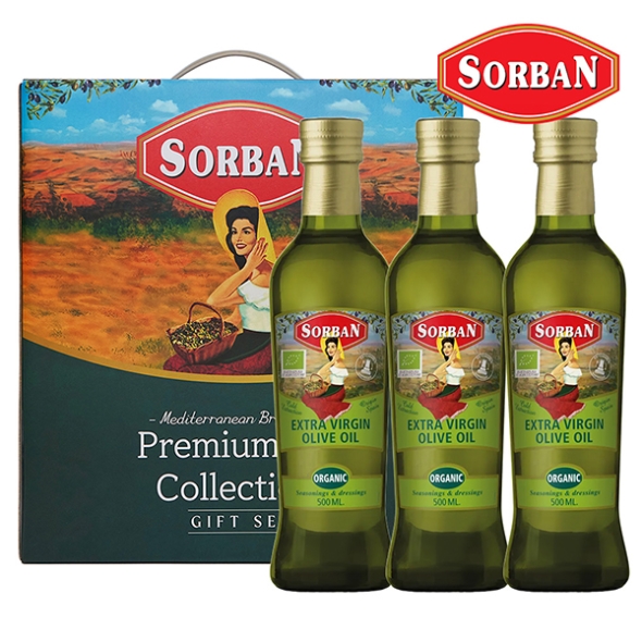 (스페인산)[소르반] 아르베키나 유기농 엑스트라 버진 올리브오일 500ml 3P세트