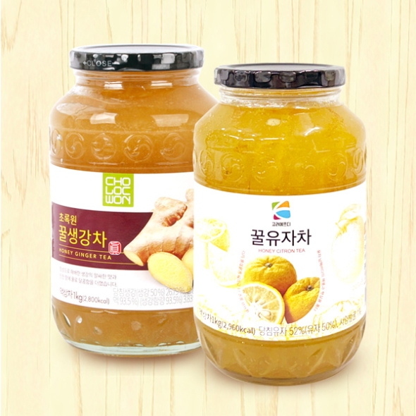 [자연을마시다] 꿀유자차1kg+꿀생강차1kg