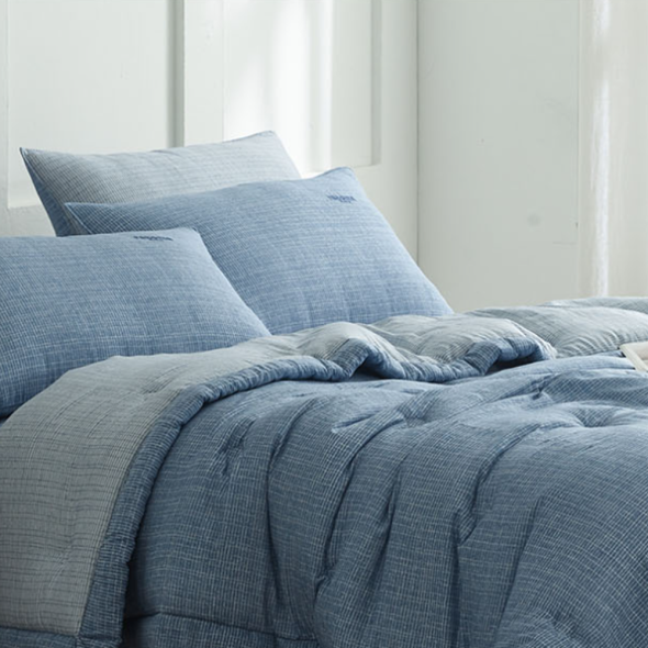 레노마홈 이든 모달 차렵이불 백화점 정품 두께 선택 가능 블루&그레이 두가지 색상