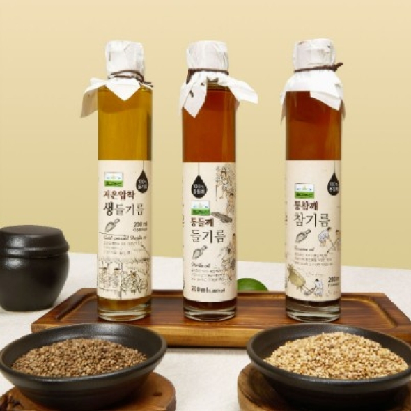 칠갑농산 통기름 3종 명품 통참깨 통들깨 저온압착 참기름 들기름 생들기름 200ml 선물세트
