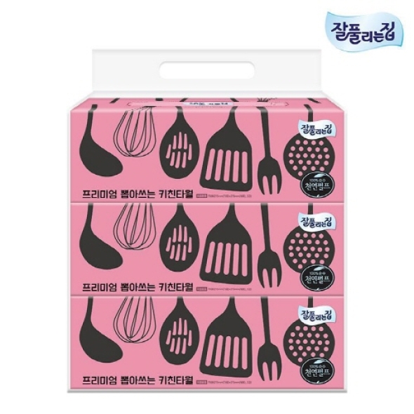 [만원의행복] 잘풀리는집 프리미엄뽑아쓰는키친타올70매3P(3종) 모음전 (택)