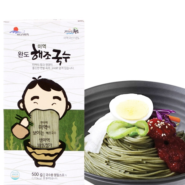 [완도바다] 해조 미역국수 2팩/4팩 (팩당500g+스프5봉)