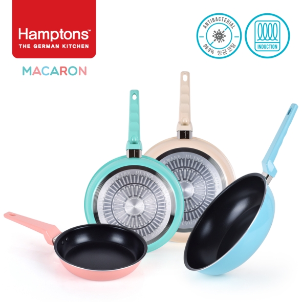 햄튼 항균 마카롱 인덕션 프라이팬 4종세트-A(4P)(22F26F28F28W)