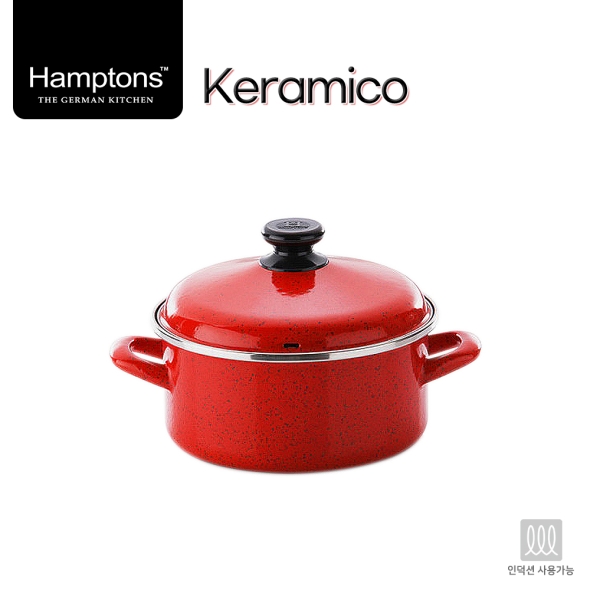 햄튼 케라미코 법랑(HEL-RED) 냄비(20CM 낮은 양수)