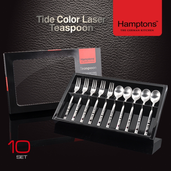 햄튼  타이드 컬러 레이저 티스푼 세트 10P