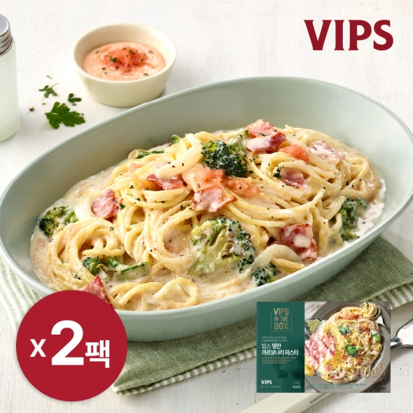 [VIPS] 빕스 명란 까르보나라 원팬 파스타 268g x 2팩