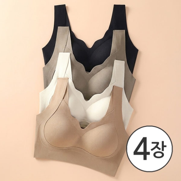 편안한 무중력 리프팅 노와이어 브라 4종세트