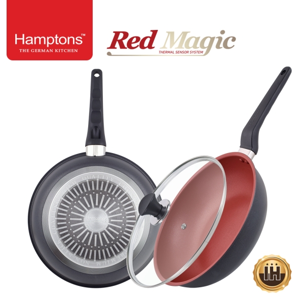 햄튼 레드매직 인덕션 프라이팬 2종세트-E(3P) (HTR-28F28W28G)
