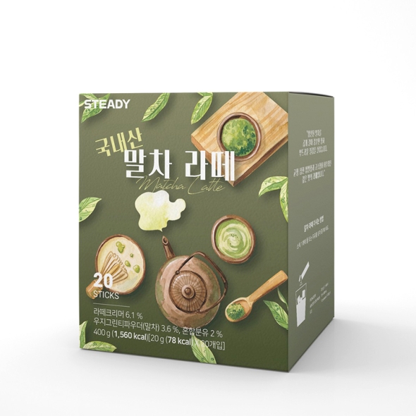 STEADY 스테디 국내산 말차라떼 20개입