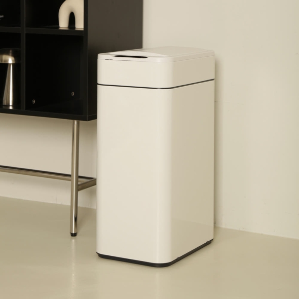 [톨튼] 오존살균 충격센서 자동센서 쓰레기통 60L (50L 종량제 가득 사용)(색상:올화이트,아이보리,실버)
