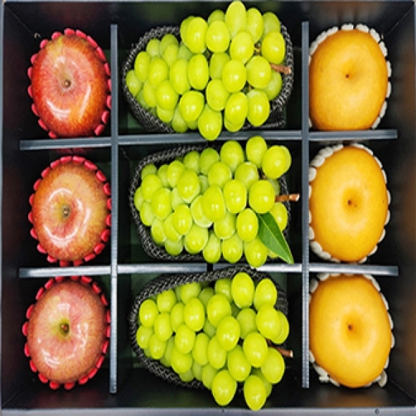 과일혼합 선물세트 5.5kg (사과3 배3 샤인머스켓3) 보자기포장
