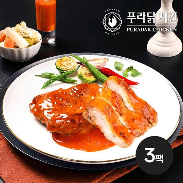 [푸라닭] 소스통 닭가슴살 레드버팔로 100g 3팩