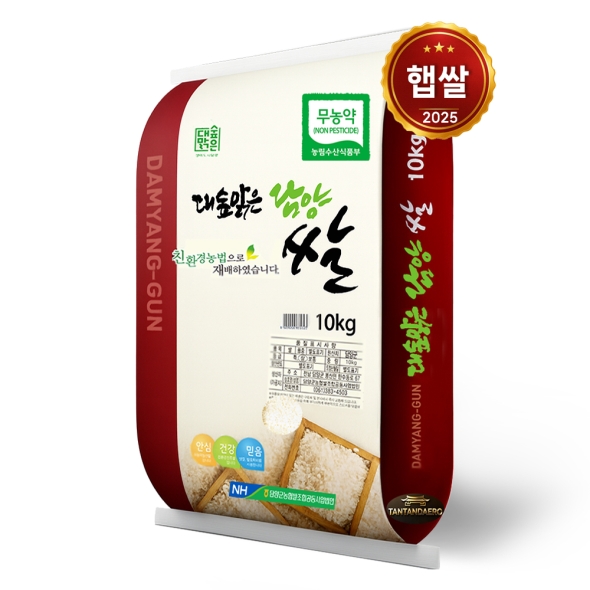 [25년 햅쌀] 담양군농협 무농약쌀 10kg/ 당일도정 상등급 단일품종 새청무, 우렁이농법