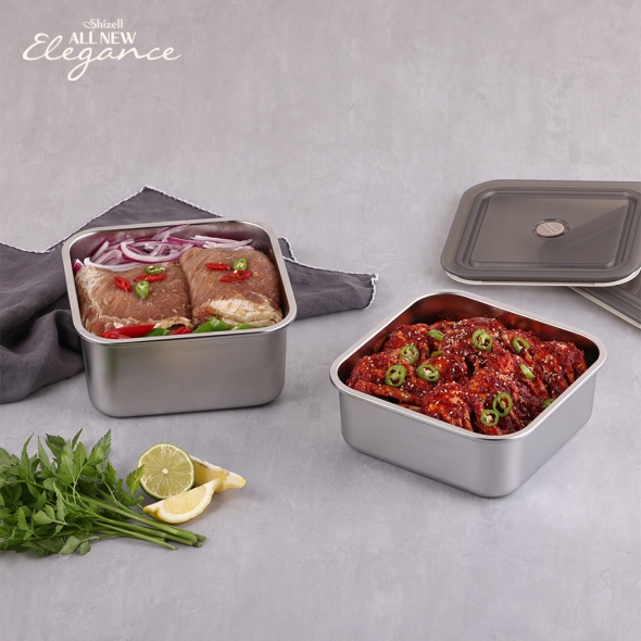 쉬젤 올뉴엘레강스 밀폐스테인레스밧드  2종세트(2500ml-1EA/3200ml-1EA)