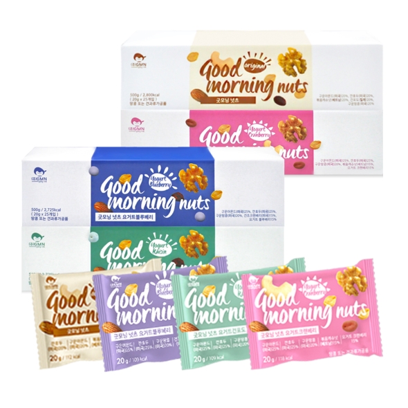[굿모닝너츠] 하루한줌견과 요거트4종세트 (총4박스/100봉)