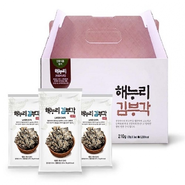 [남원김부각]   전통 찹쌀 김부각 70g*3봉 선물 세트 / 바삭, 고소함