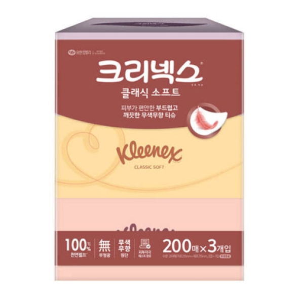 [크리넥스] 크리넥스 클래식소프트 각티슈 200매x3입x2개