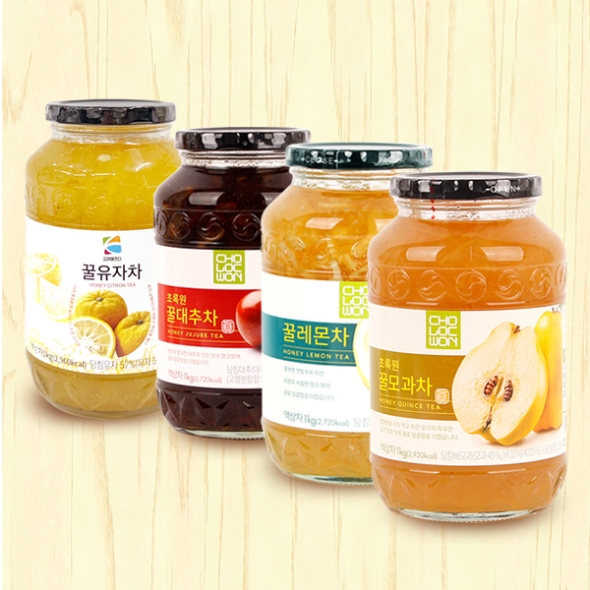 [자연을마시다] 꿀유자/레몬/모과/대추차 각1kg(총4병)